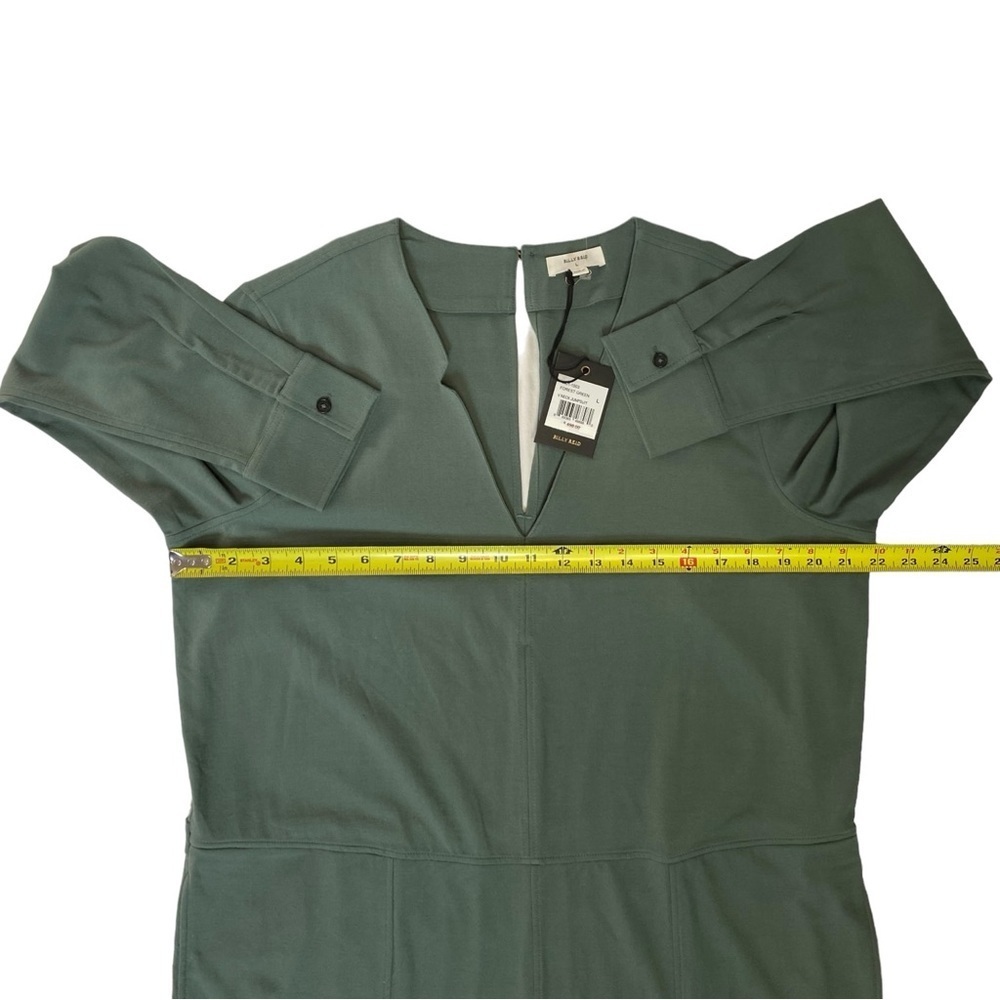 Billy Reid Long Sleeve V-Neck Jumpsuit in Forest Green - Picture 10 of 14